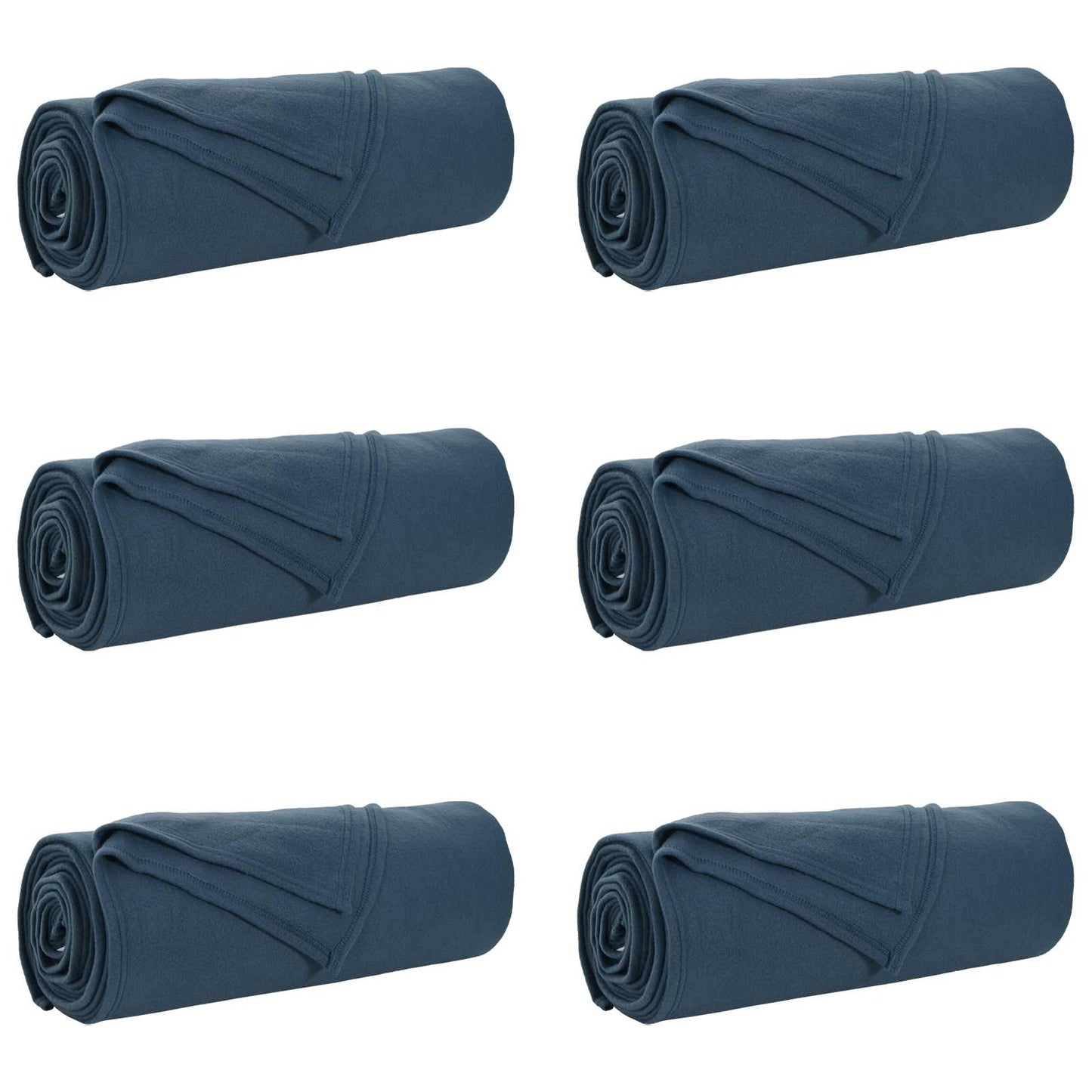 Coperte da Pile 6 pcs Blu navy 280 x 210 cm Panno