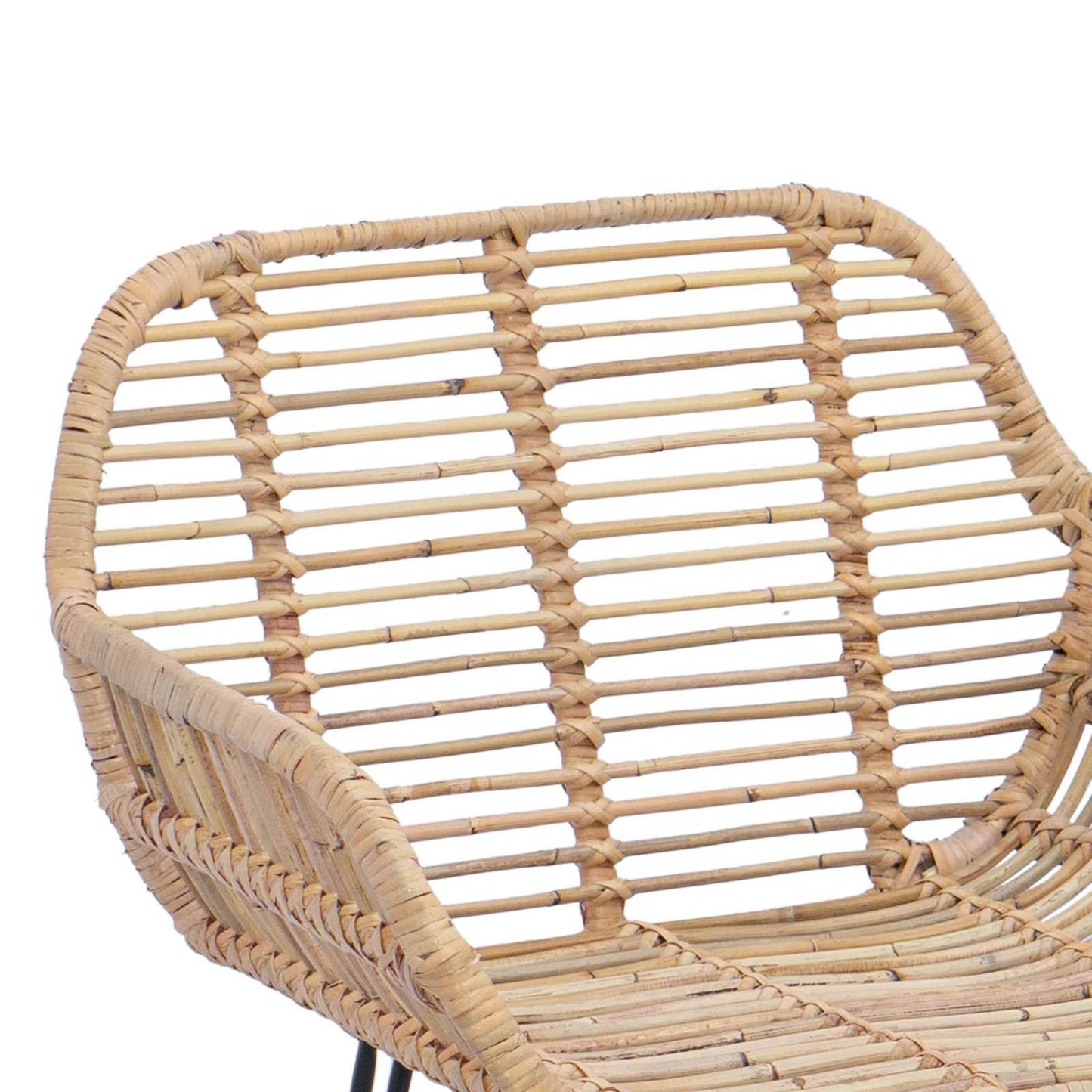 Sedia da Bar 2 pcs Naturale 55 x 52 x 92 cm Rattan e Ferro | homemem39