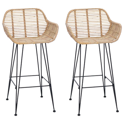 Sedia da Bar 2 pcs 55 x 52 x 92 cm Rattan e Ferro