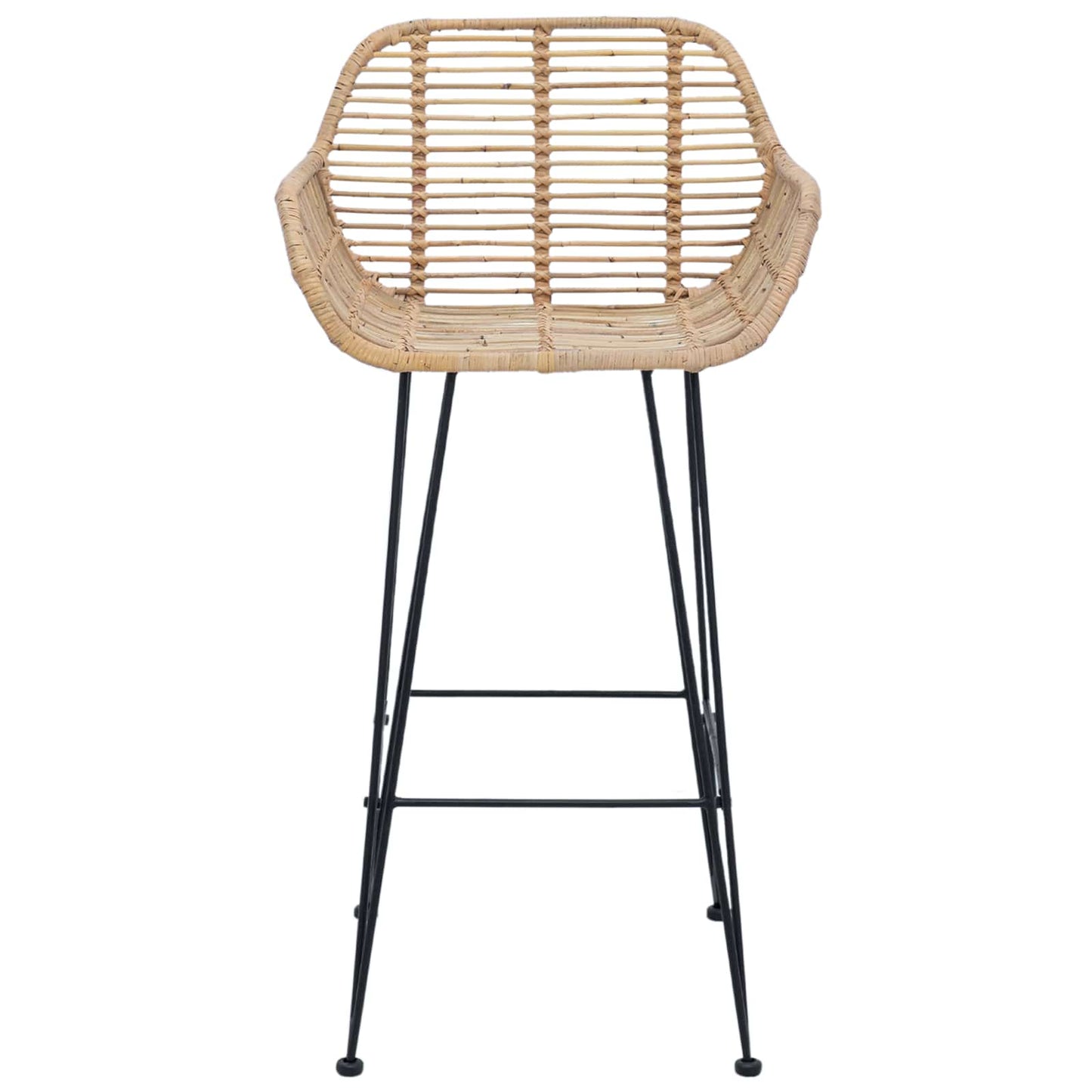 Sedia da Bar 2 pcs 55 x 52 x 92 cm Rattan e Ferro