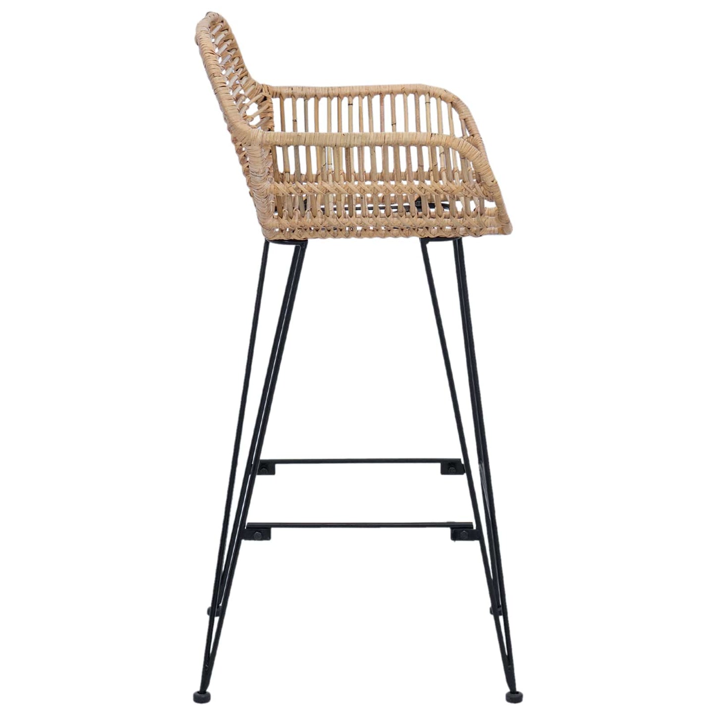 Sedia da Bar 2 pcs 55 x 52 x 92 cm Rattan e Ferro