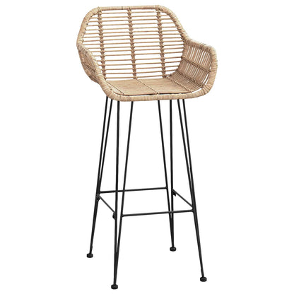 Sedia da Bar 2 pcs 55 x 52 x 105 cm Rattan e Ferro