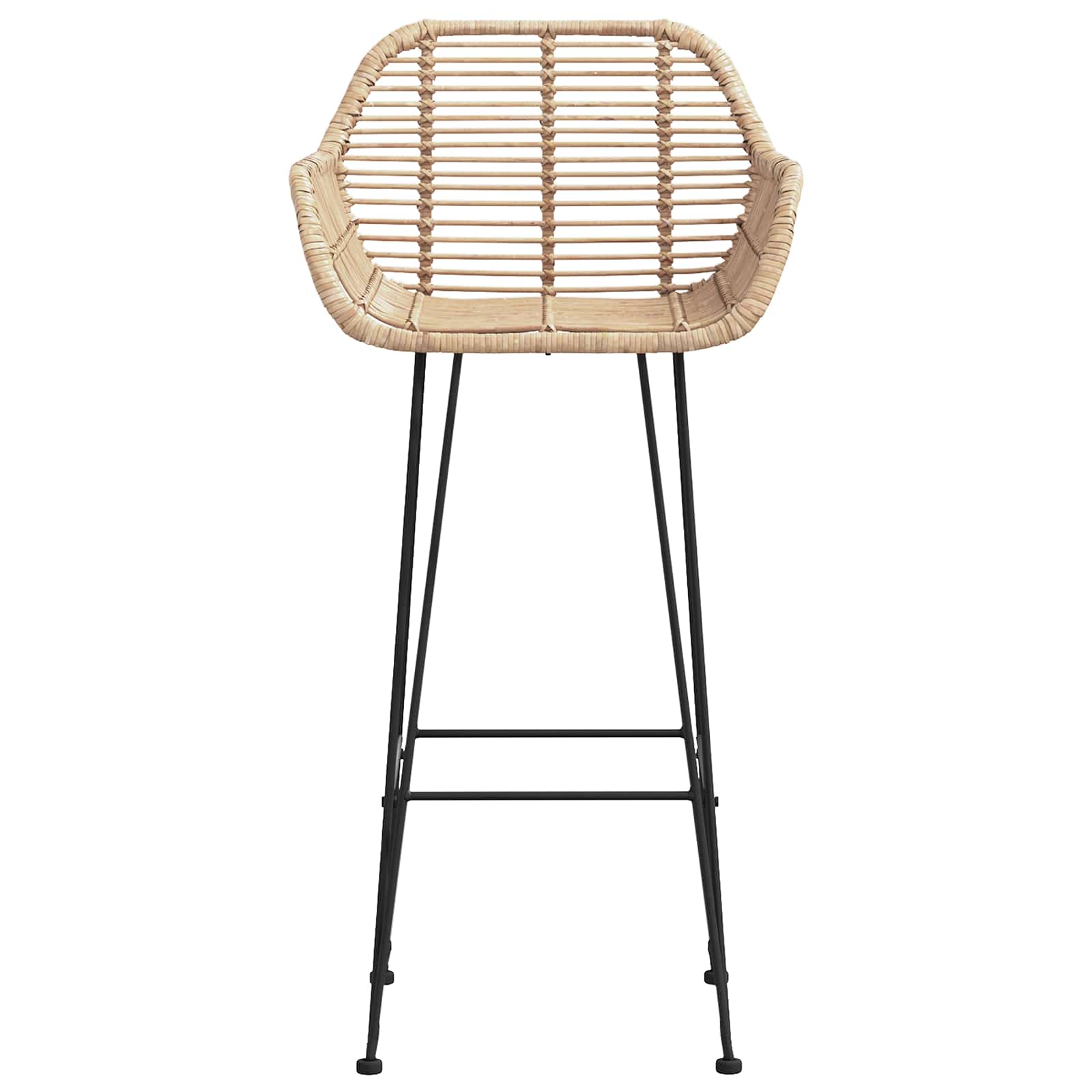 Sedia da Bar 2 pcs Naturale 55 x 52 x 105 cm Rattan e Ferro | homemem39