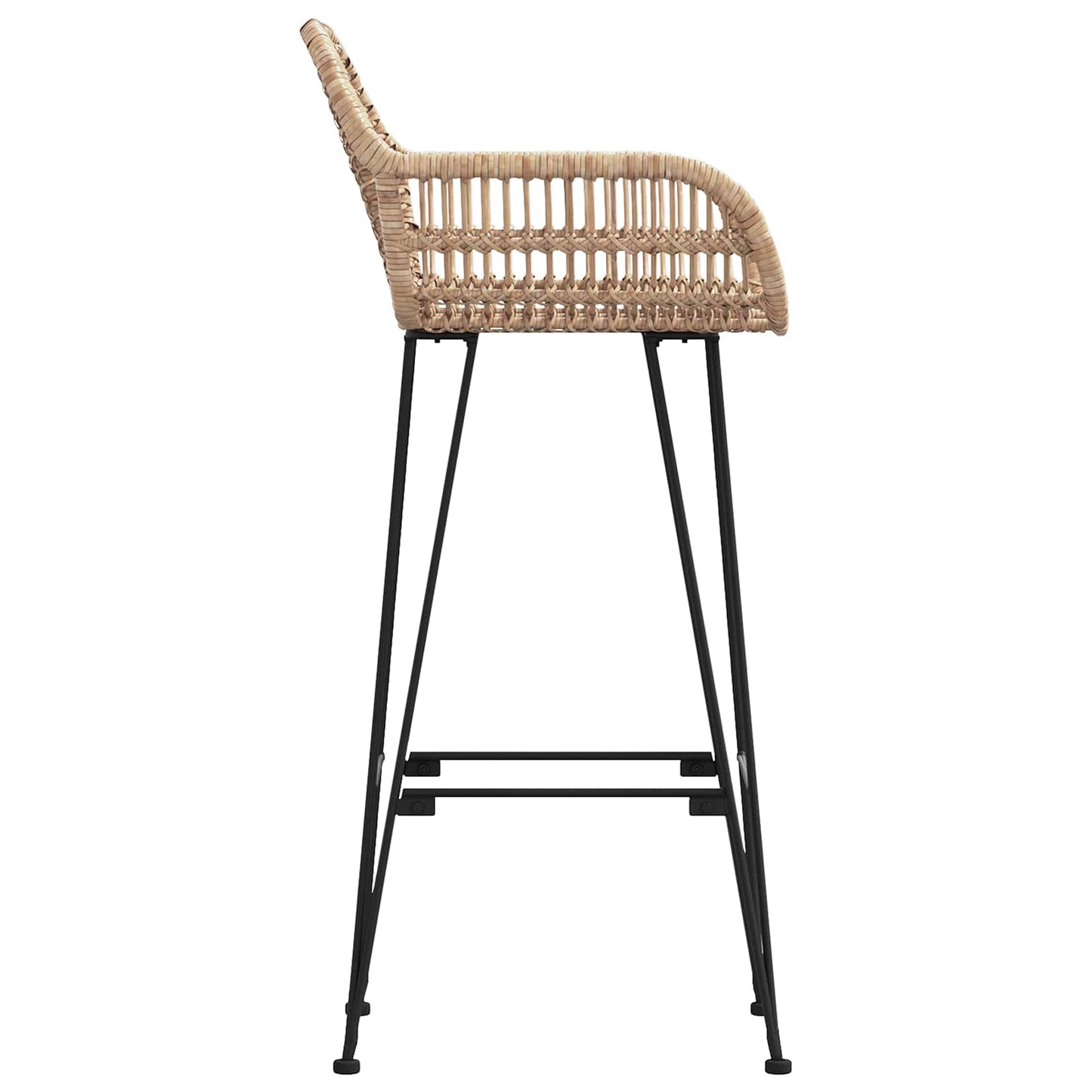 Sedia da Bar 2 pcs 55 x 52 x 105 cm Rattan e Ferro