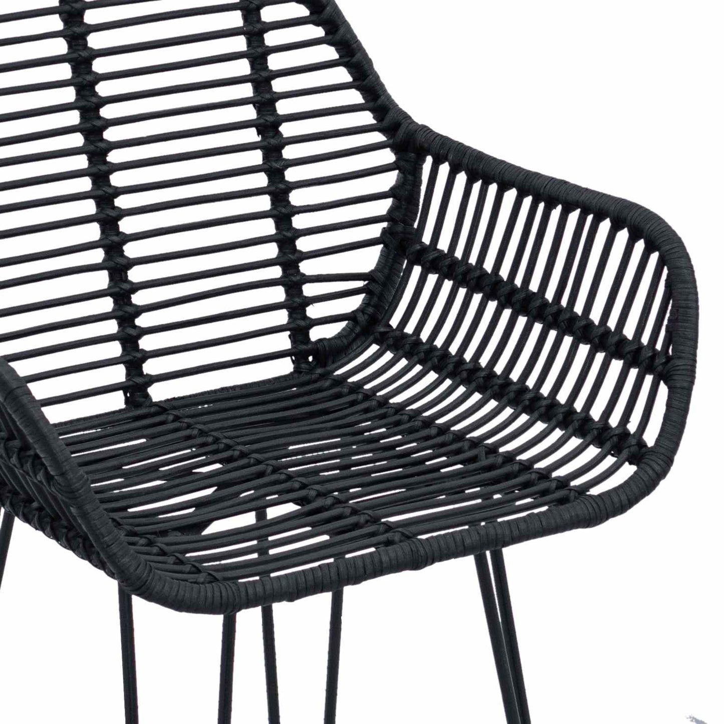 Sedia da Bar 2 pcs 55 x 52 x 92 cm Rattan e Ferro