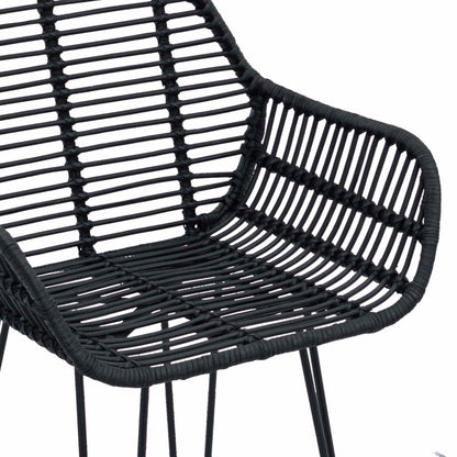 Sedia da Bar 2 pcs 55 x 52 x 92 cm Rattan e Ferro