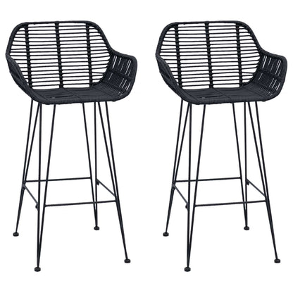 Sedia da Bar 2 pcs 55 x 52 x 92 cm Rattan e Ferro