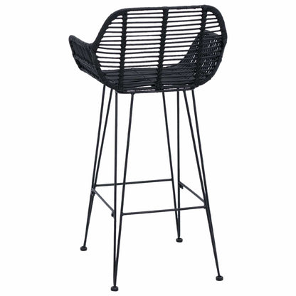 Sedia da Bar 2 pcs Nero 55 x 52 x 92 cm Rattan e Ferro | homemem39