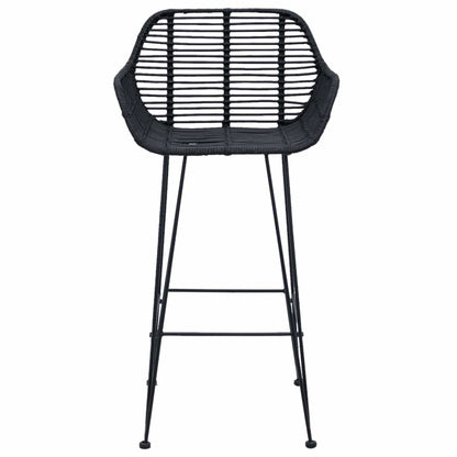 Sedia da Bar 2 pcs Nero 55 x 52 x 92 cm Rattan e Ferro | homemem39