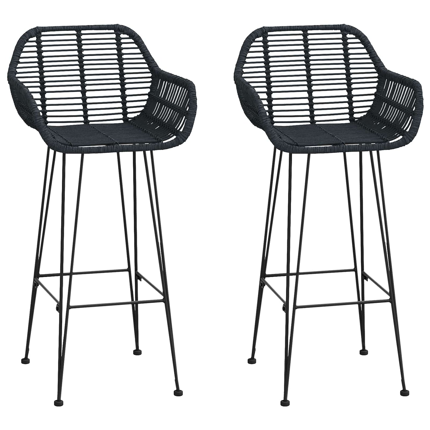 Sedia da Bar 2 pcs 55 x 52 x 105 cm Rattan e Ferro