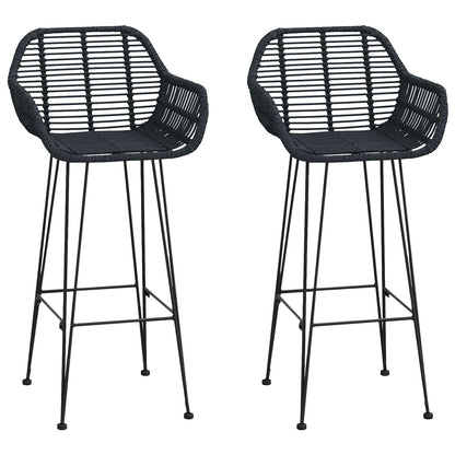 Sedia da Bar 2 pcs 55 x 52 x 105 cm Rattan e Ferro