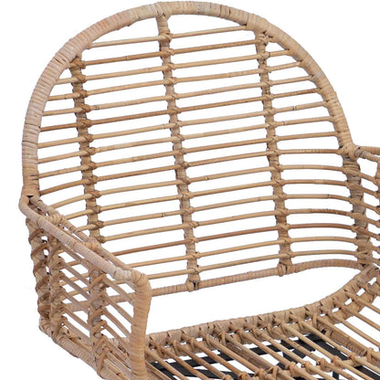 Sedia da pranzo 2 pcs Naturale 44 x 44 x 74 cm Rattan e Ferro