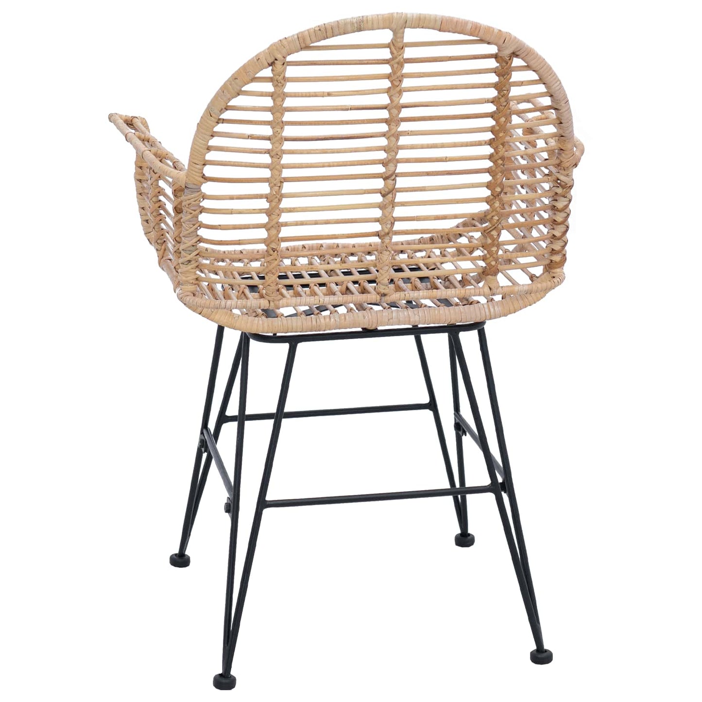Sedia da pranzo 2 pcs Naturale 44 x 44 x 74 cm Rattan e Ferro
