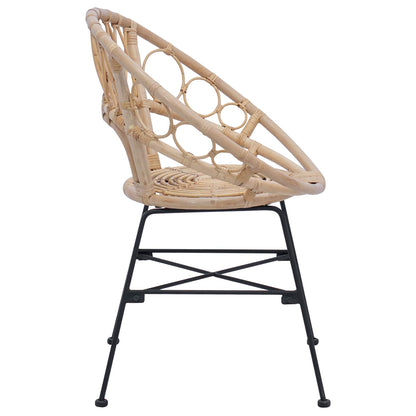 Sedia da pranzo 2 pcs Naturale 49 x 51 x 81 cm Rattan e Ferro