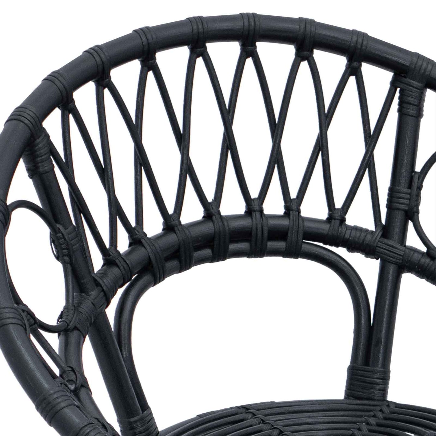 Sedia da pranzo 2 pcs Nero 49 x 51 x 81 cm Rattan e Ferro