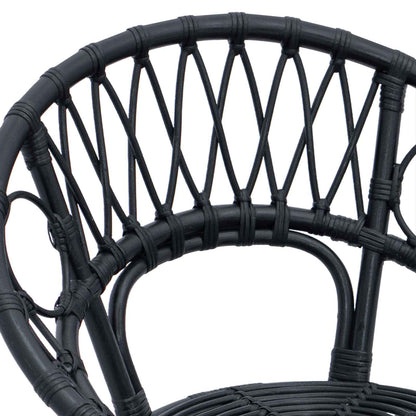 Sedia da pranzo 2 pcs Nero 49 x 51 x 81 cm Rattan e Ferro