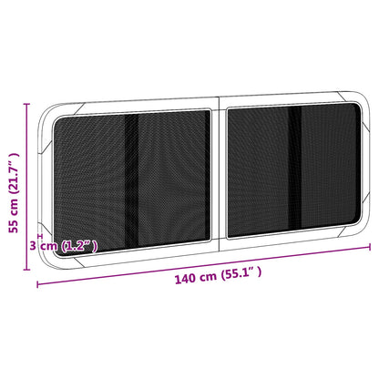 Testiera con testiera Nero 140 x 55 x 3 cm Rattan