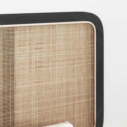 Testiera con testiera Nero 160 x 55 x 3 cm Rattan