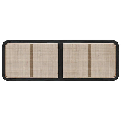 Testiera con testiera Nero 160 x 55 x 3 cm Rattan