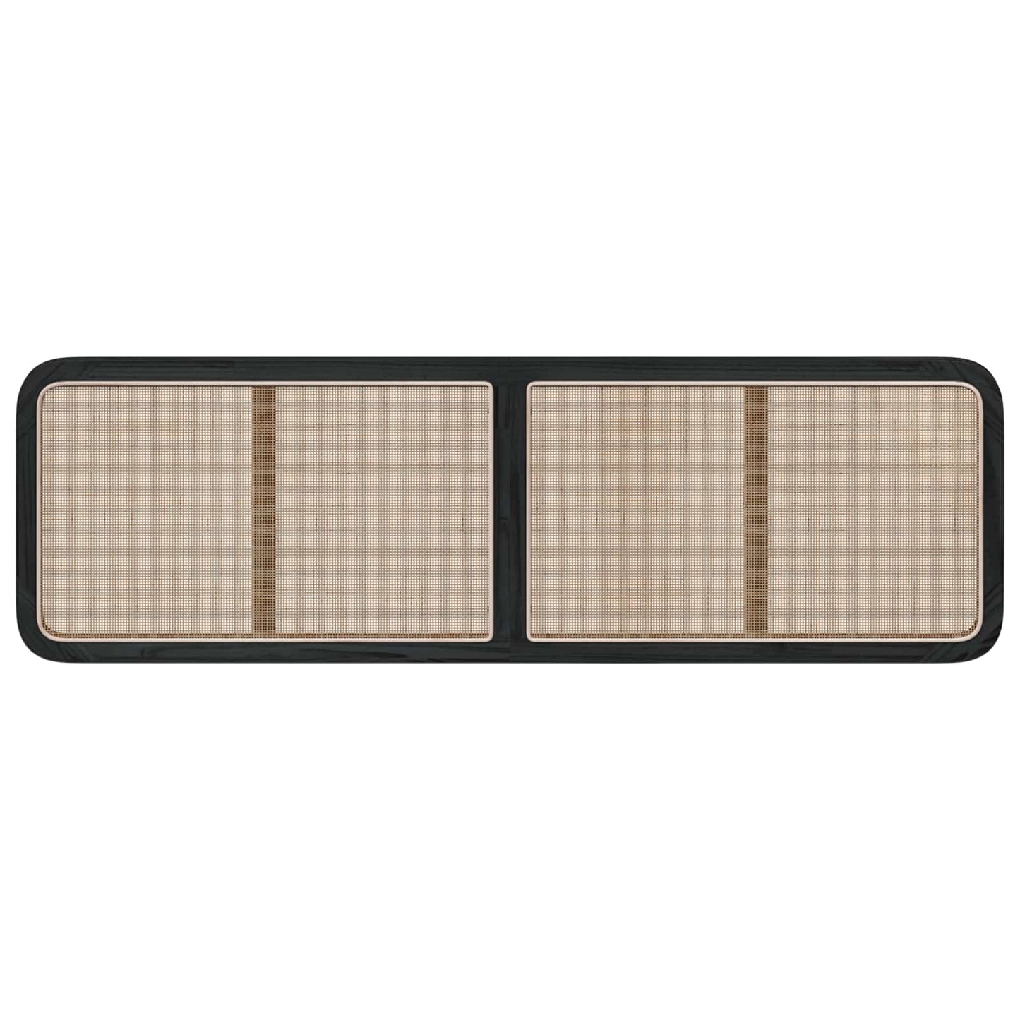 Testiera con testiera Nero 180 x 55 x 3 cm Rattan