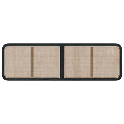 Testiera con testiera Nero 180 x 55 x 3 cm Rattan