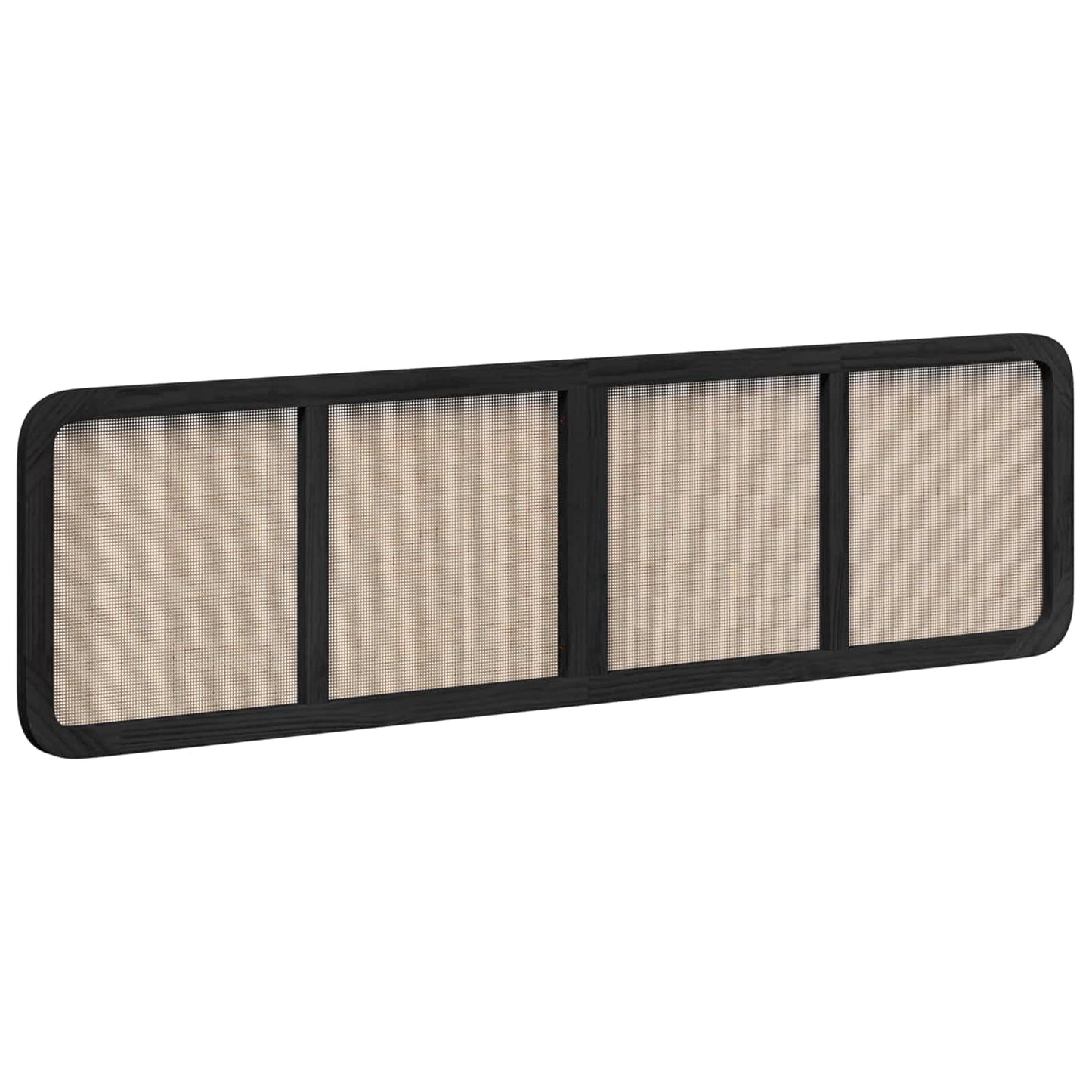 Testiera con testiera Nero 200 x 55 x 3 cm Rattan