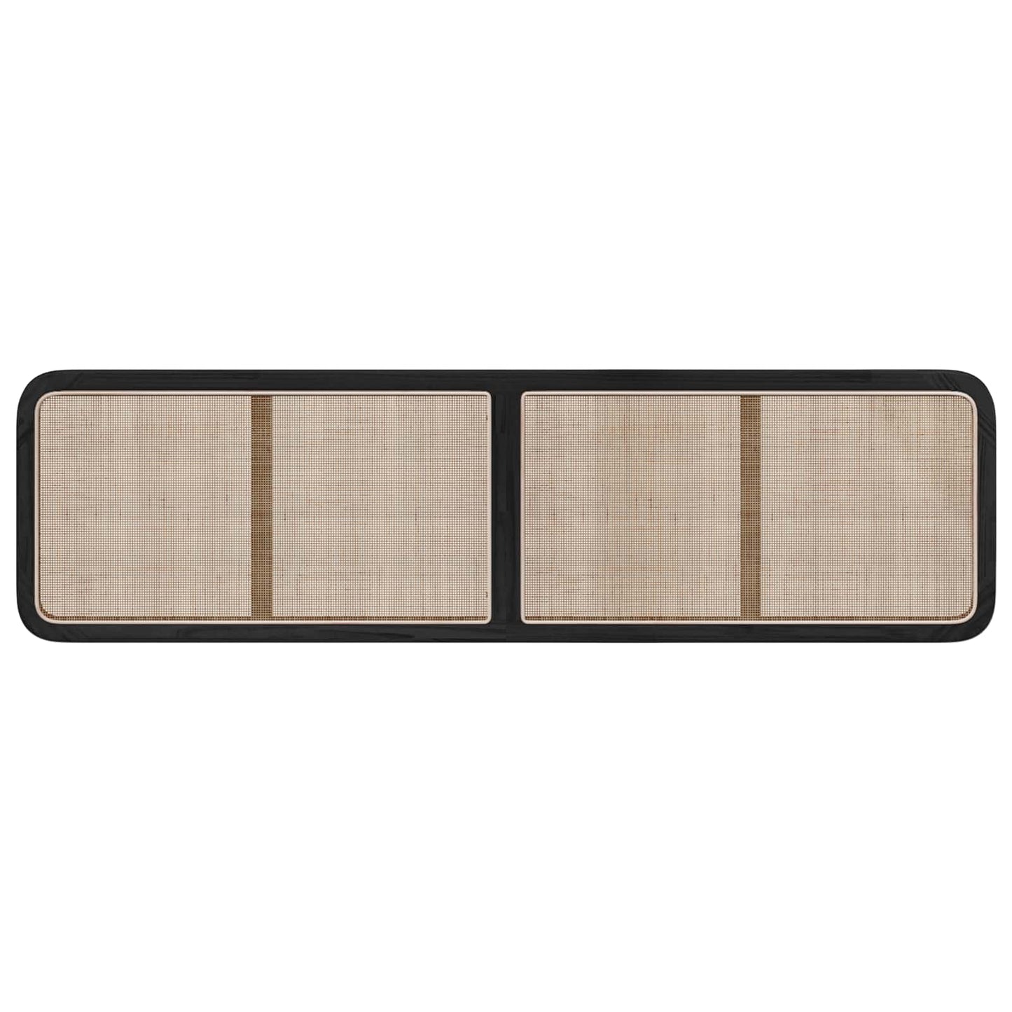 Testiera con testiera Nero 200 x 55 x 3 cm Rattan