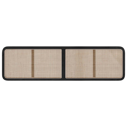 Testiera con testiera Nero 200 x 55 x 3 cm Rattan