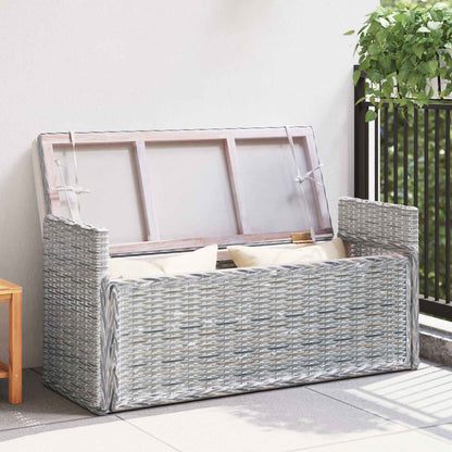 Panchina con contenitore Bianco Lavato 110 x 40 x 50 cm Rattan