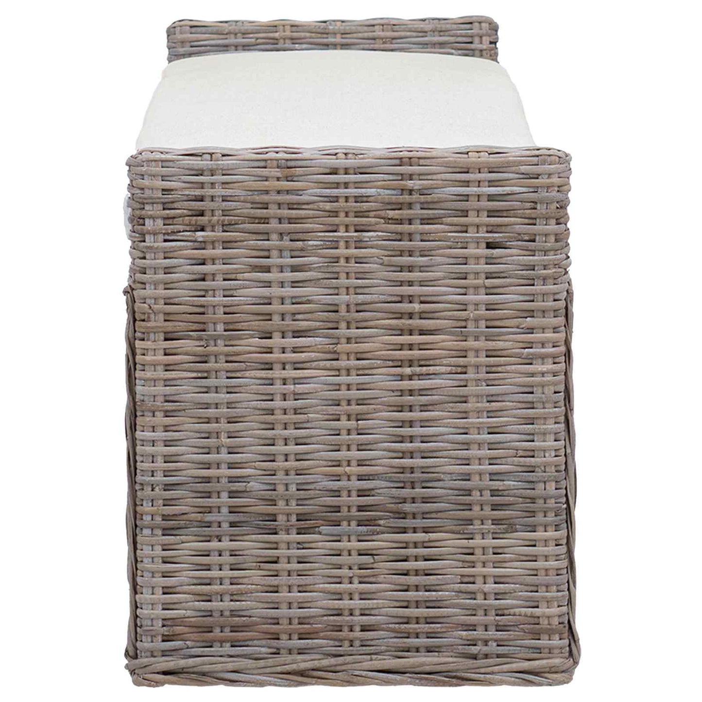 Panchina con contenitore Grigio 110 x 40 x 50 cm Rattan