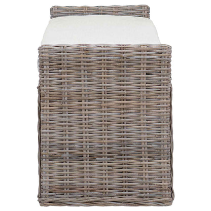Panchina con contenitore Grigio 110 x 40 x 50 cm Rattan