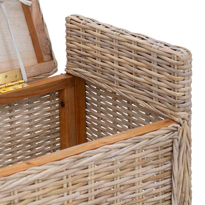 Panchina con contenitore Naturale 110 x 40 x 50 cm Rattan