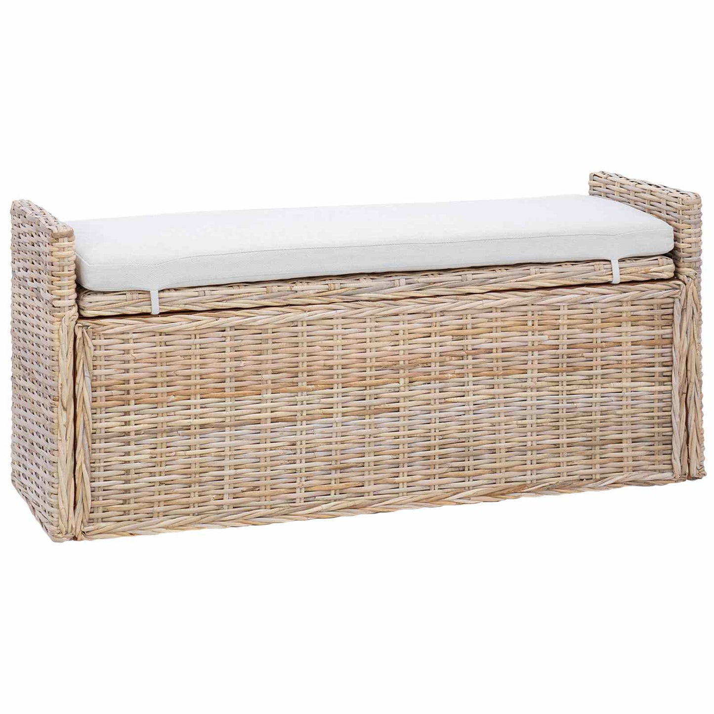 Panchina con contenitore Naturale 110 x 40 x 50 cm Rattan