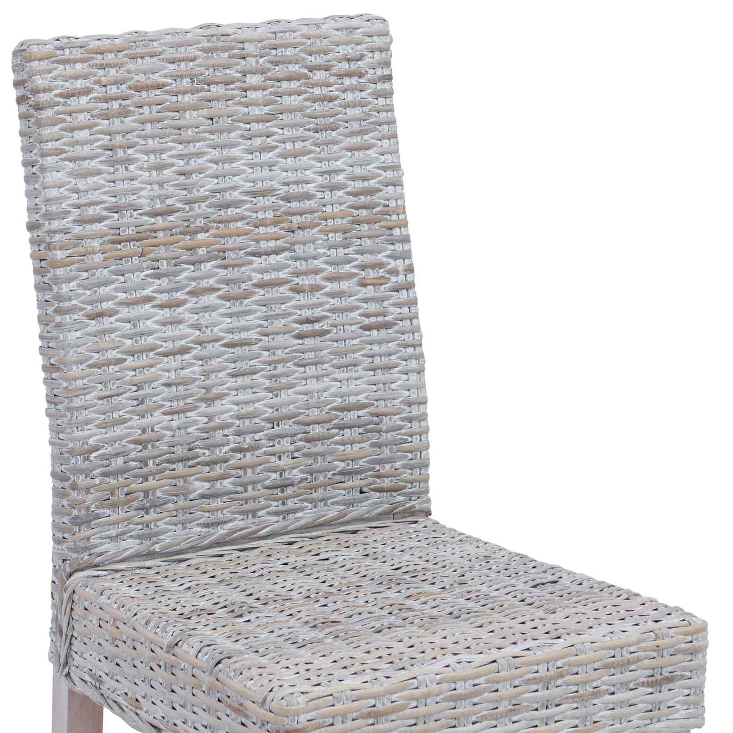 Sedia da pranzo 2 pz Rattan Kubu e Legno Massello di Mogano