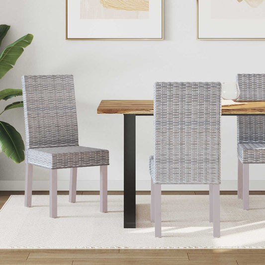 Sedia da pranzo 2 pcs Rattan Kubu e Legno Massello di Mogano | homemem39