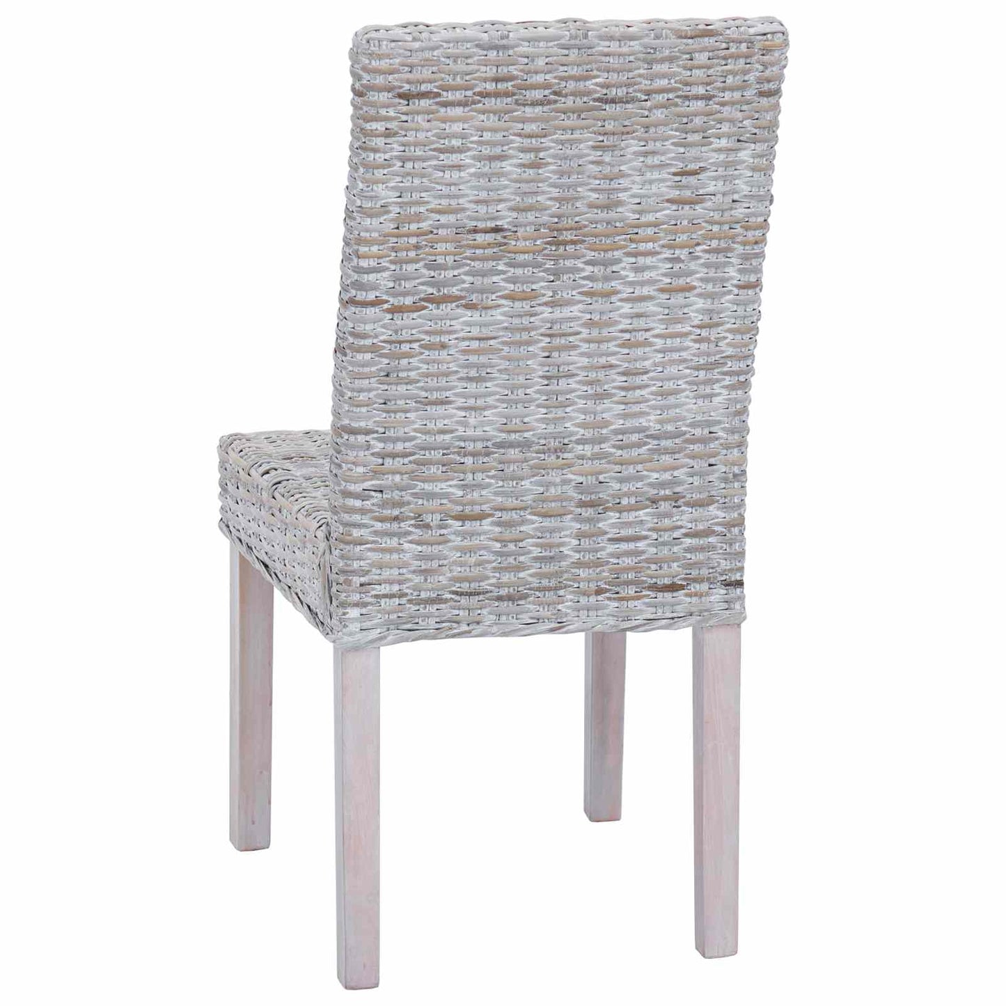 Sedia da pranzo 2 pz Rattan Kubu e Legno Massello di Mogano