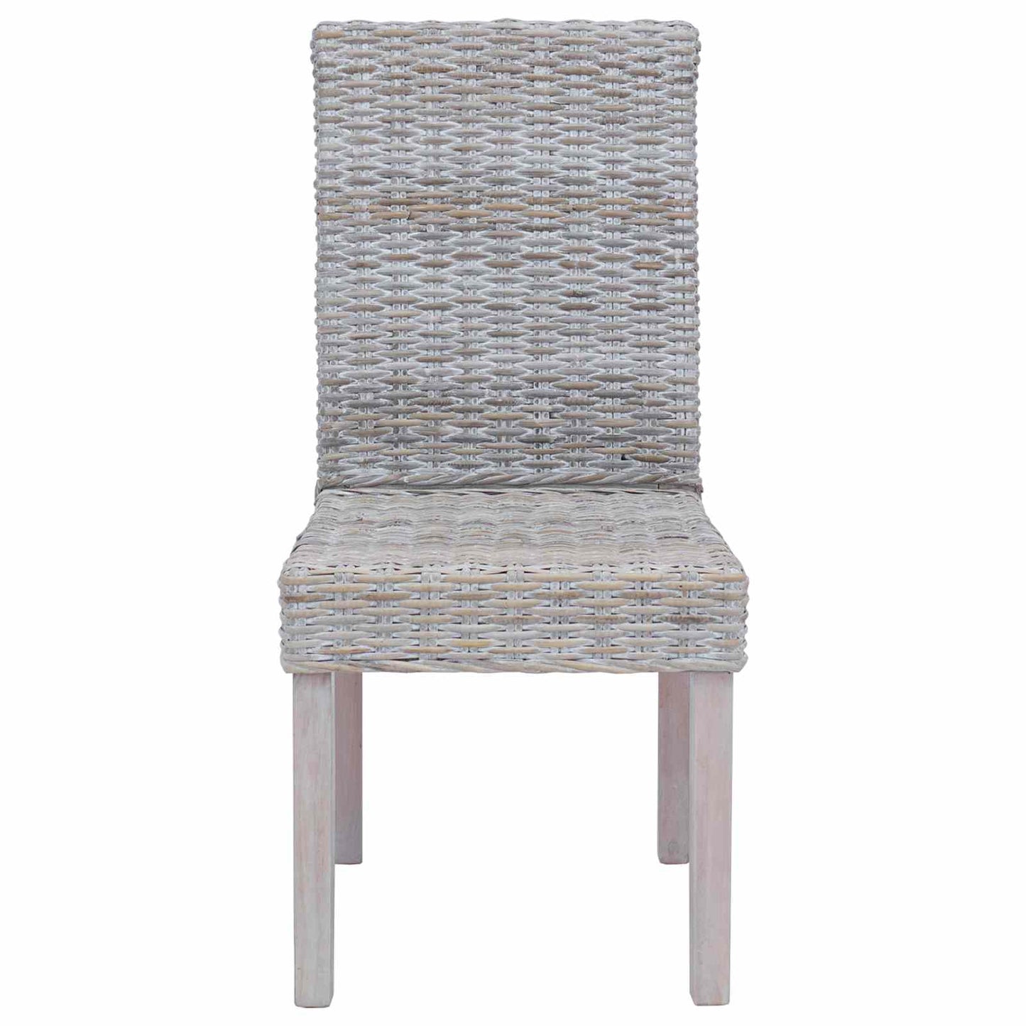 Sedia da pranzo 2 pz Rattan Kubu e Legno Massello di Mogano