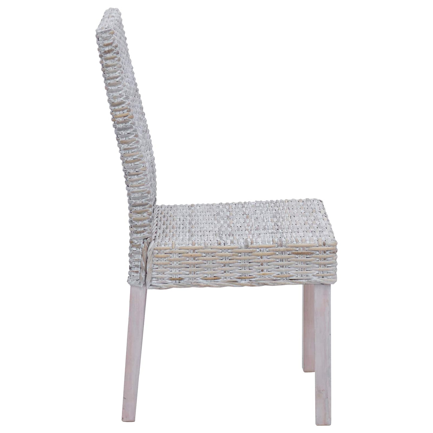 Sedia da pranzo 2 pz Rattan Kubu e Legno Massello di Mogano