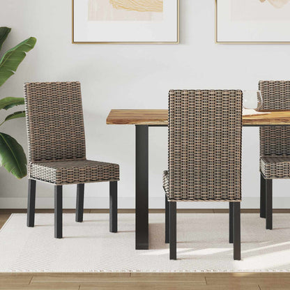 Sedia da pranzo 2 pz Rattan Kubu e Legno Massello di Mogano