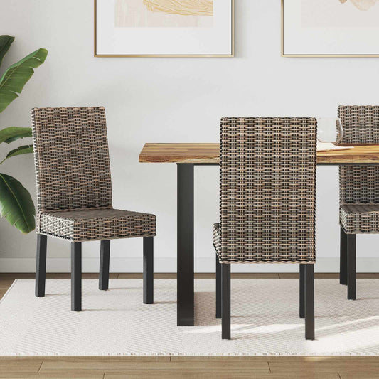 Sedia da pranzo 2 pcs Rattan Kubu e Legno Massello di Mogano | homemem39
