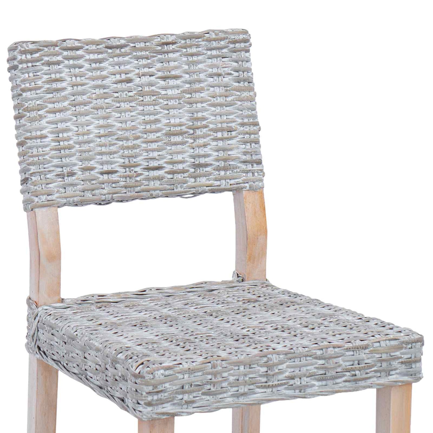 Sedia da pranzo 2 pcs Rattan Kubu Bianco Lavato 46 x 55 x 84 cm | homemem39