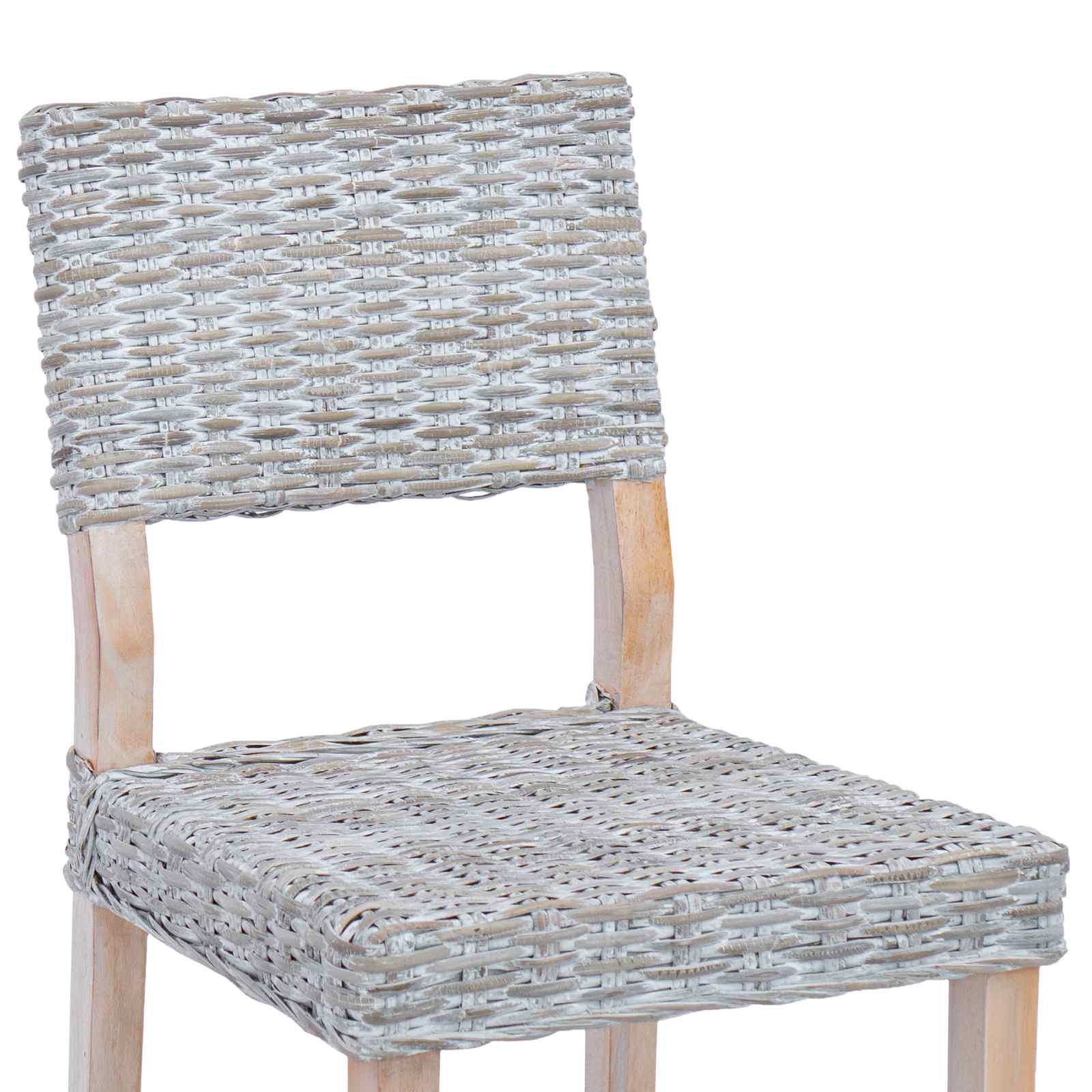 Sedia da pranzo 2 pcs Rattan Kubu Bianco Lavato 46 x 55 x 84 cm | homemem39