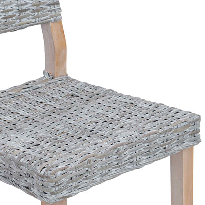 Sedia da pranzo 2 pcs Rattan Kubu Bianco Lavato 46 x 55 x 84 cm | homemem39