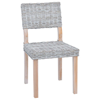 Sedia da pranzo 2 pcs Rattan Kubu Bianco Lavato 46 x 55 x 84 cm | homemem39