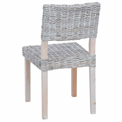 Sedia da pranzo 2 pcs Rattan Kubu Bianco Lavato 46 x 55 x 84 cm | homemem39