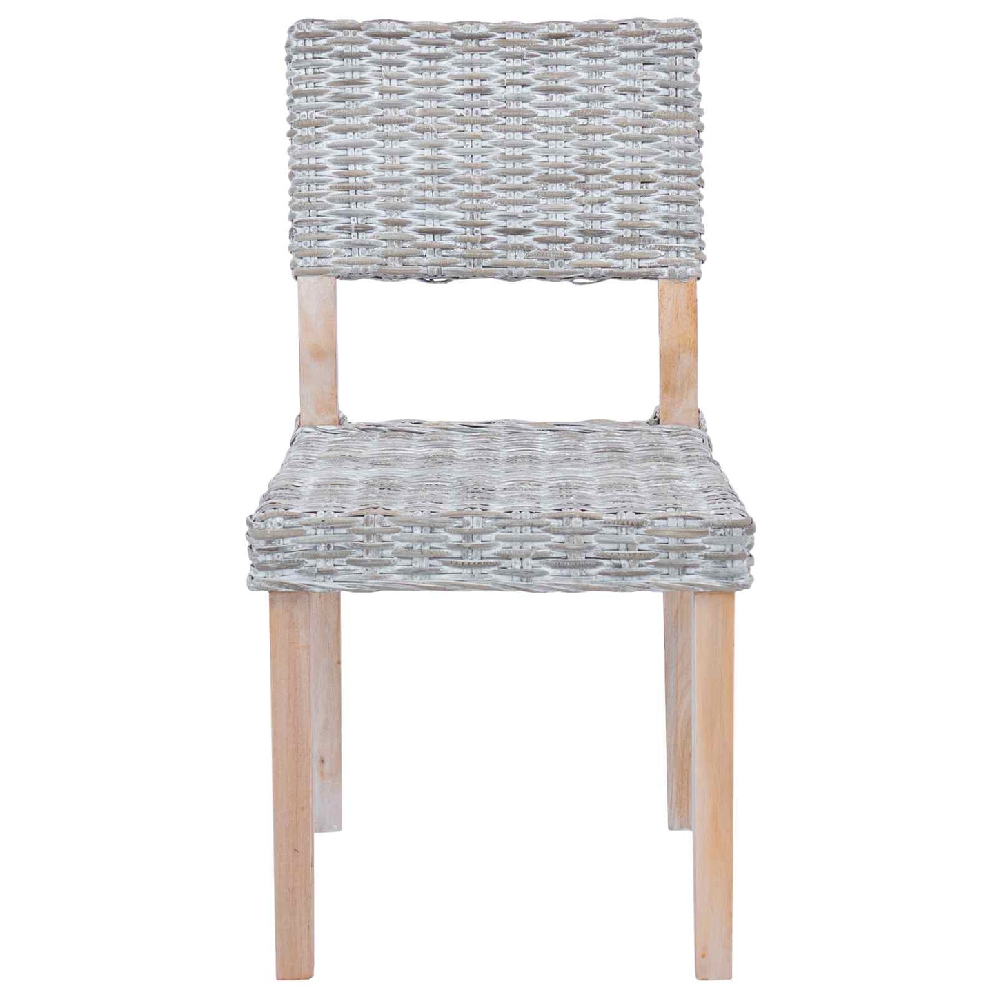 Sedia da pranzo 2 pcs Rattan Kubu Bianco Lavato 46 x 55 x 84 cm | homemem39