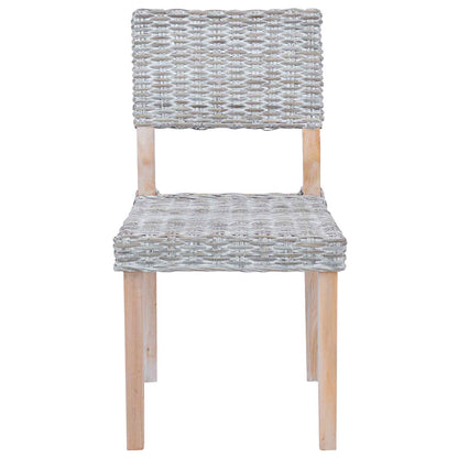 Sedia da pranzo 2 pcs Rattan Kubu Bianco Lavato 46 x 55 x 84 cm | homemem39