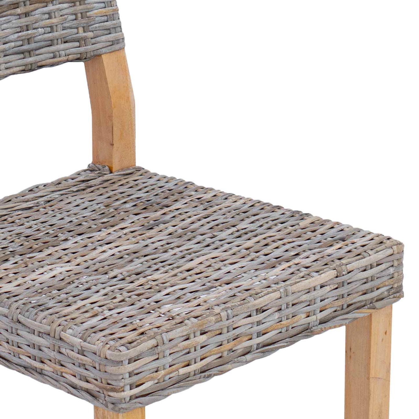 Sedia da pranzo 2 pz Rattan Kubu Grigio Kubu 46 x 55 x 84 cm