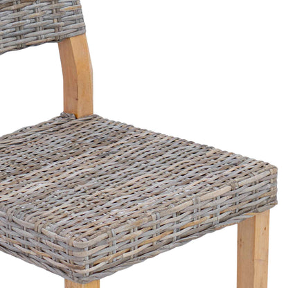 Sedia da pranzo 2 pz Rattan Kubu Grigio Kubu 46 x 55 x 84 cm