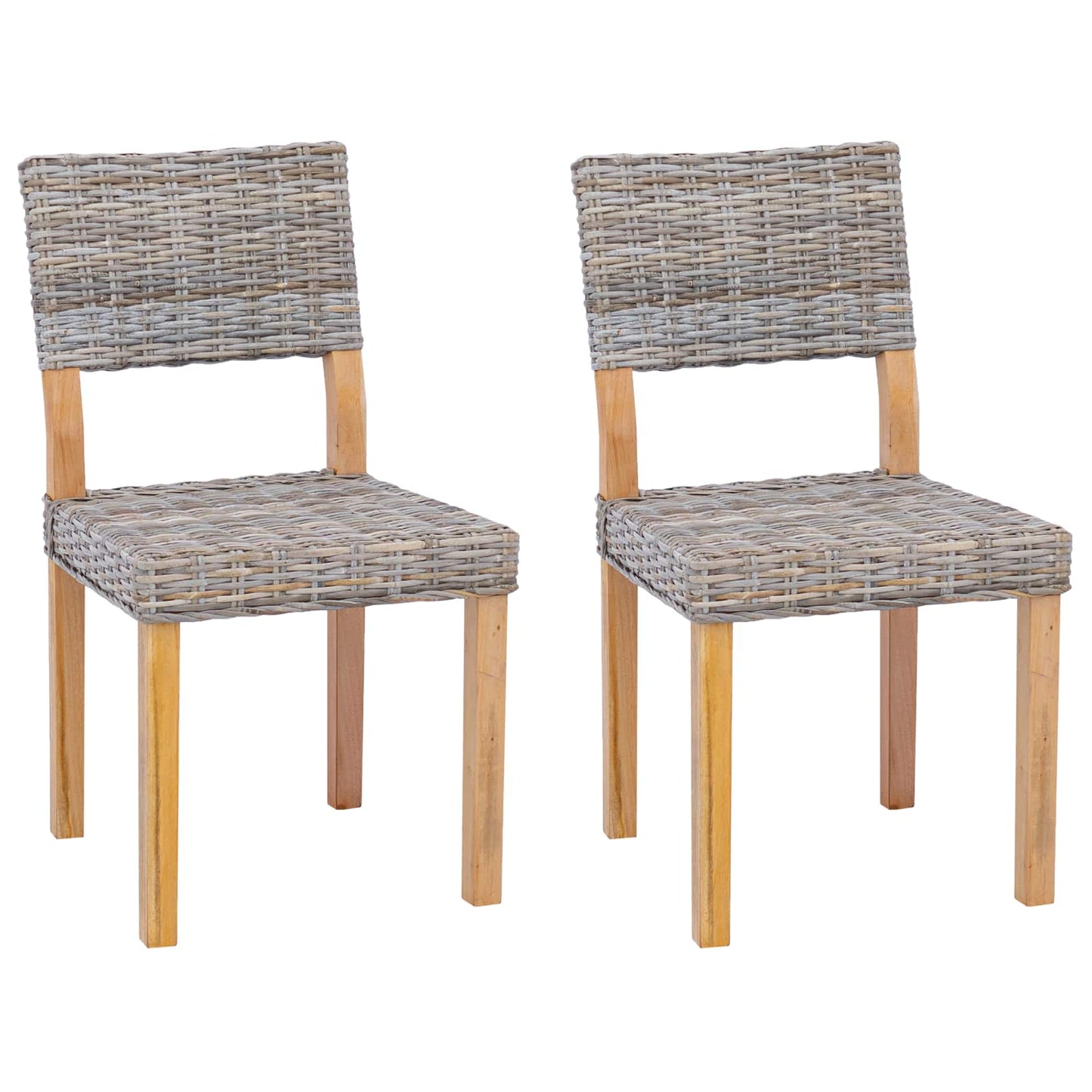 Sedia da pranzo 2 pz Rattan Kubu Grigio Kubu 46 x 55 x 84 cm